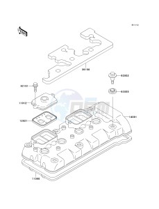 ZX 600 J [ZZR600] (J4) J4 drawing CYLINDER HEAD COVER