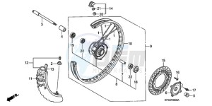 CRF230F9 Europe Direct - (ED / CMF) drawing FRONT WHEEL