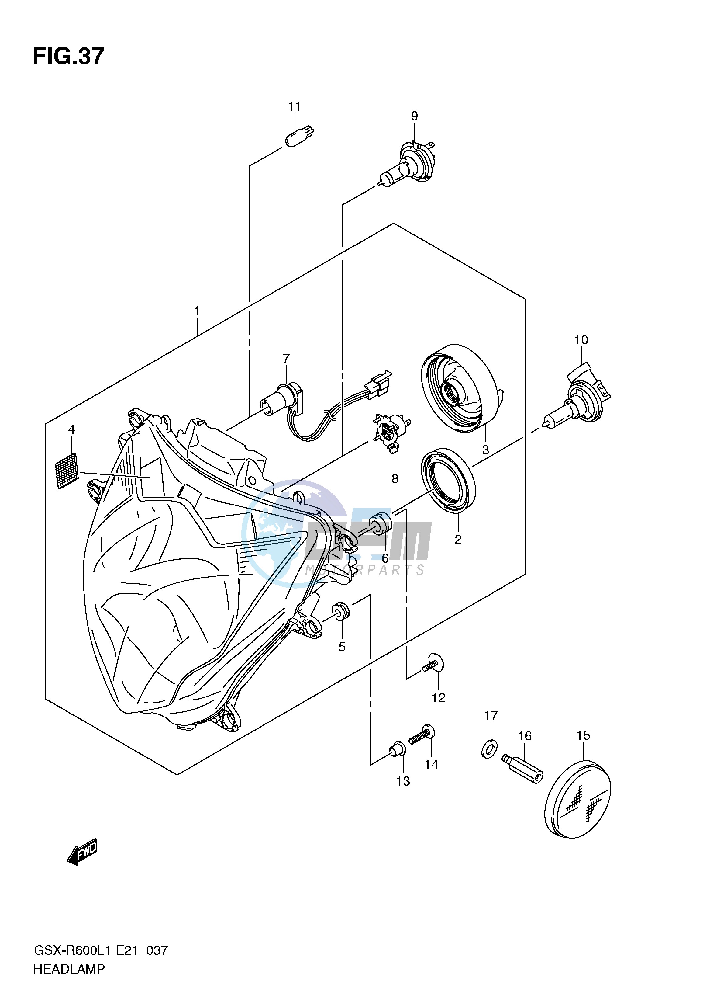 HEADLAMP (GSX-R600L1 E24)