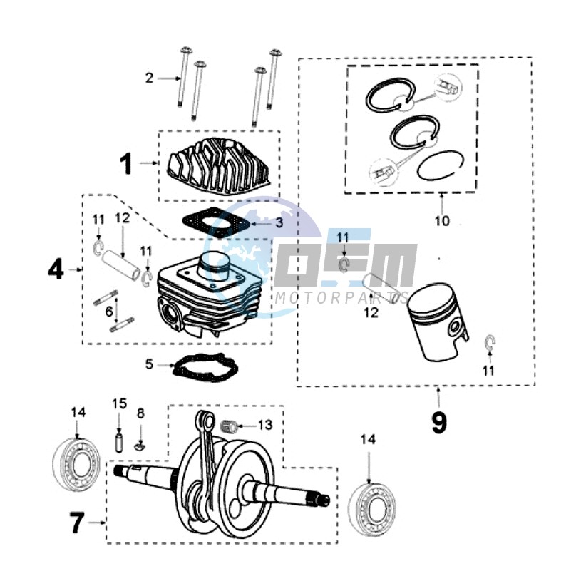 CRANKSHAFT AND CYLINDER CAST IRON