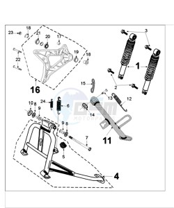 TWEET 125 drawing REAR SHOCK AND STAND