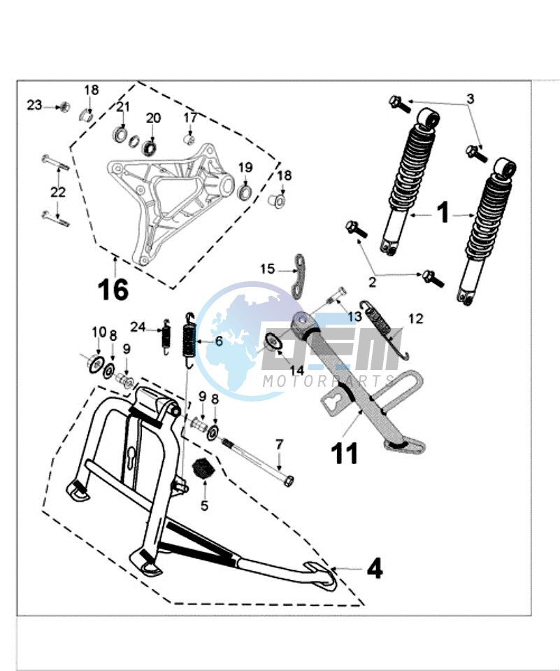 REAR SHOCK AND STAND