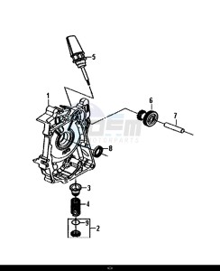 CROX 50 (45Km/h) (AE05WA-EU) (E4) (L8-M0) drawing R. CRANK CASE COVER