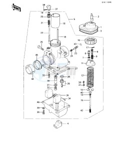 KM 100 A (A1 till A7) drawing CARBURETOR -- KM100-A6_A7- -