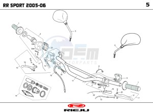 RR-50-RED drawing HANDLEBAR - CONTROLS