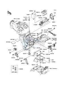 NINJA ZX-12R ZX1200B6F FR GB XX (EU ME A(FRICA) drawing Frame Fittings