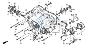 TRX500FPE drawing FRONT CRANKCASE COVER (TRX500FE/FPE)