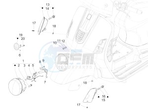 GTV 300 4T 4V ie Touring (NAFTA, APAC) (CN, USA) drawing Front headlamps - Turn signal lamps