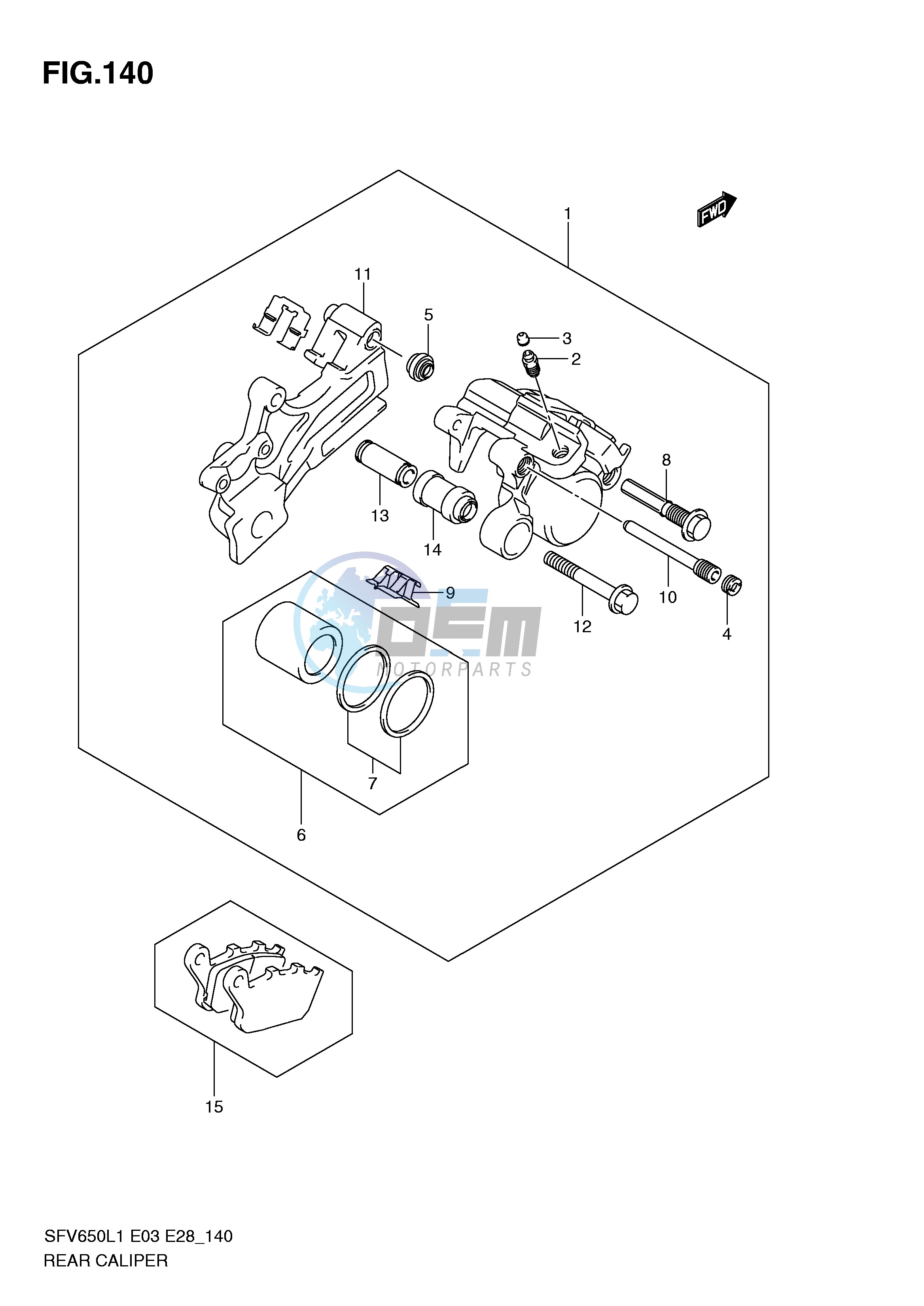 REAR CALIPER (SFV650L1 E33)