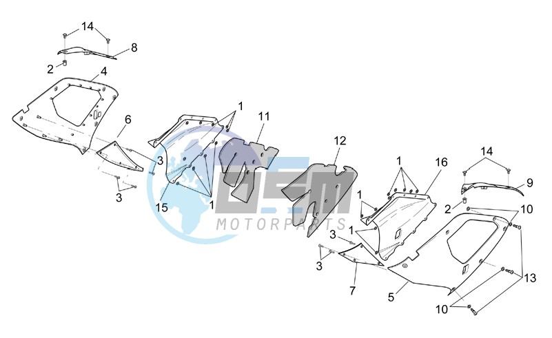 Central body - Upper fairings