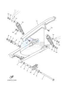 YB125 (2CS3) drawing REAR ARM & SUSPENSION