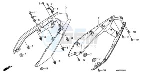 CBF125MA France - (F) drawing REAR COWL