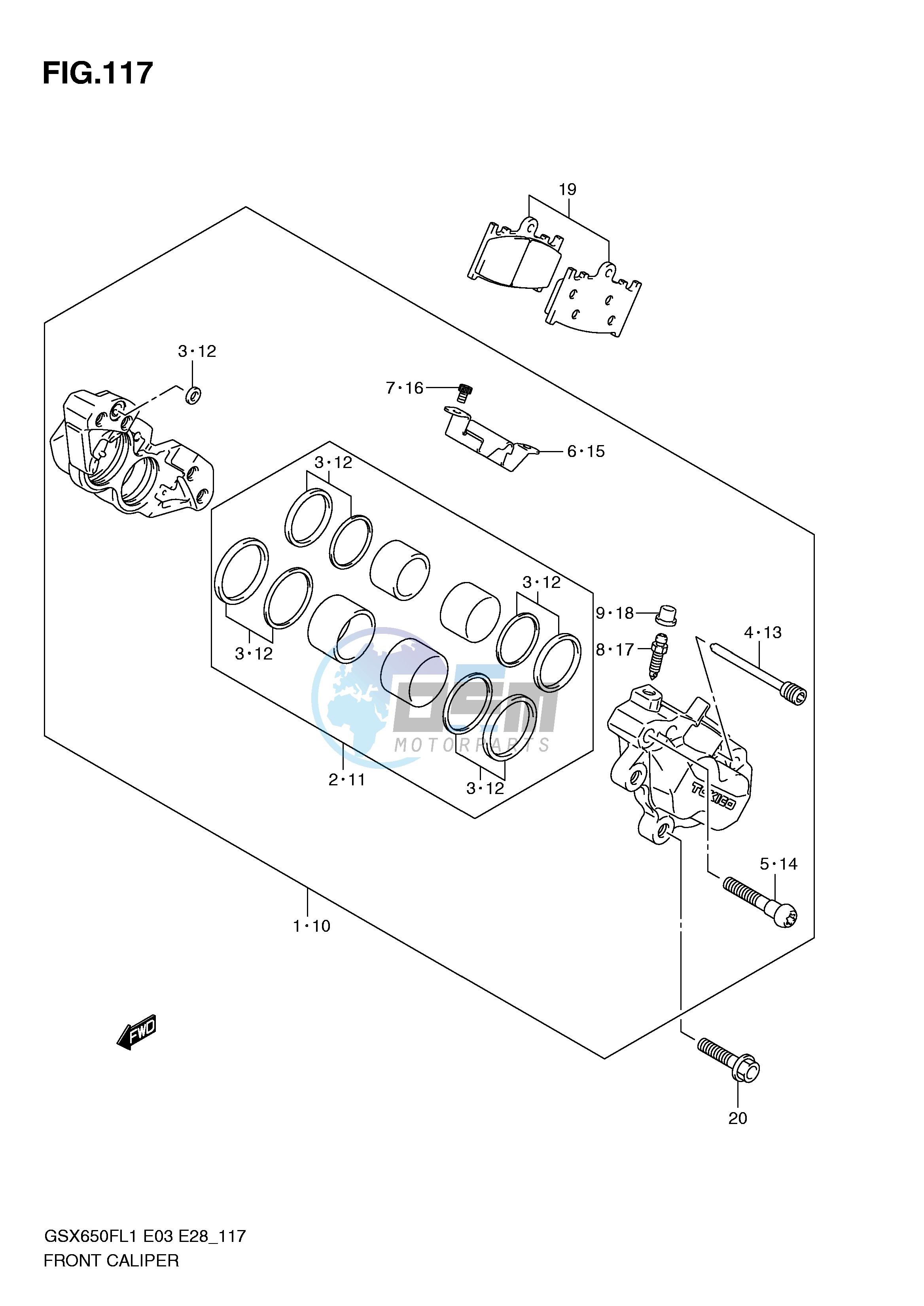 FRONT CALIPER (GSX650FL1 E3)