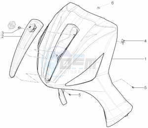 Beverly 300 ie ABS E4 (EMEA) drawing Front shield