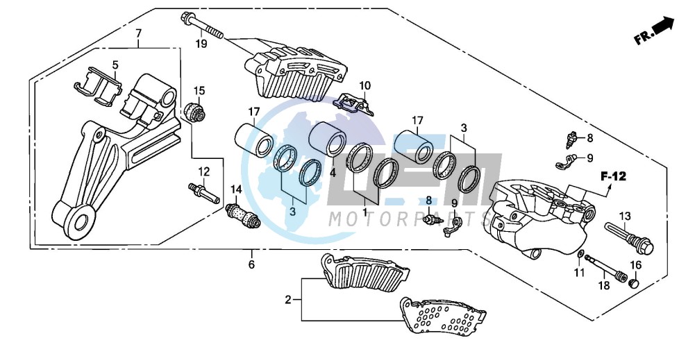 REAR BRAKE CALIPER (XL1000V)