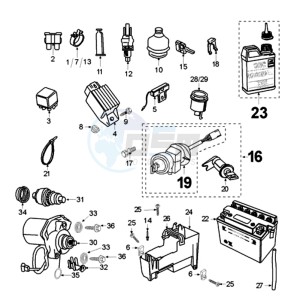 TKR SZ A EU drawing ELECTRONIC PART HANDLEBAR LOCK WITH WIRING HARNESS