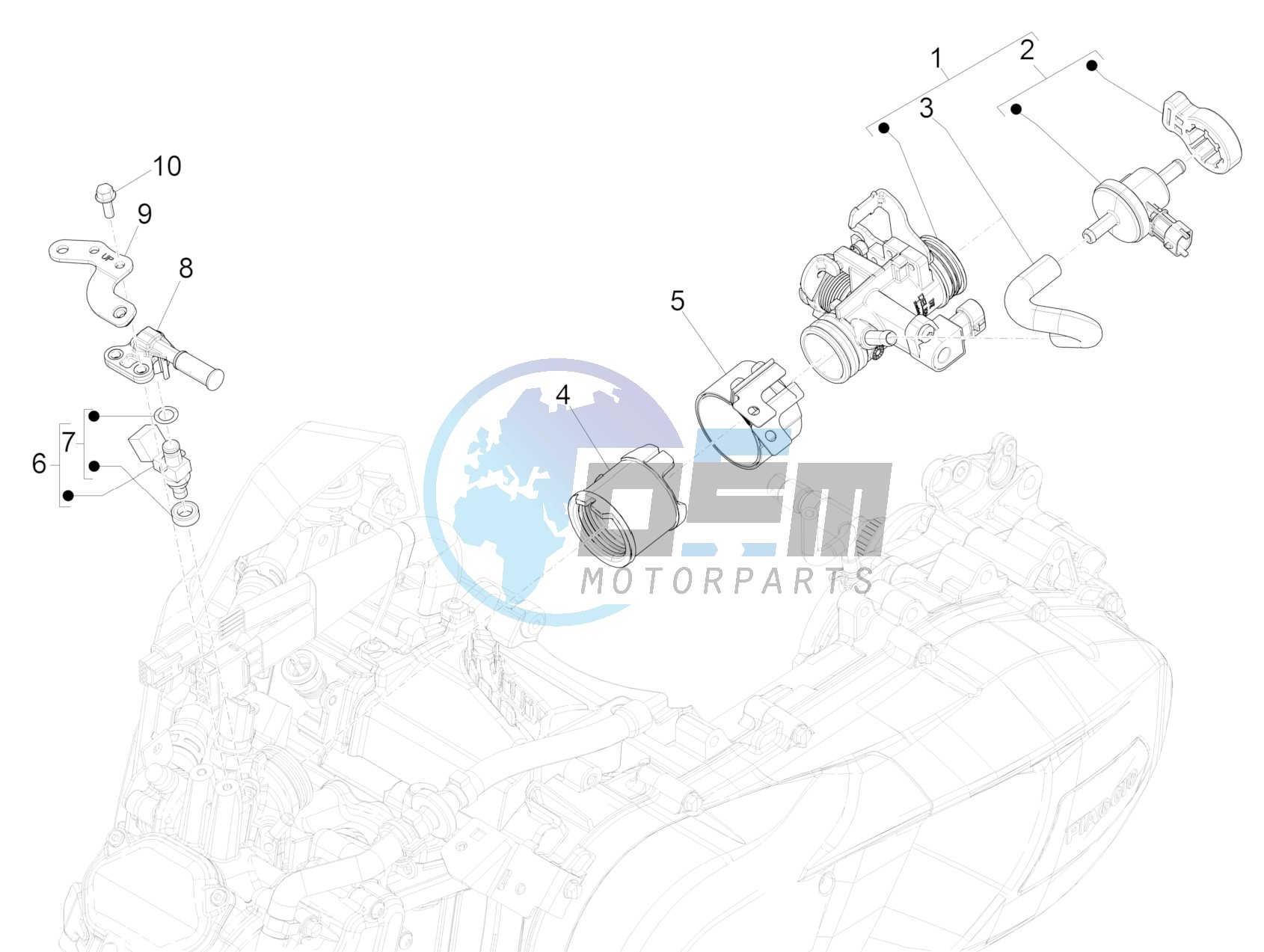 Throttle body - Injector - Union pipe