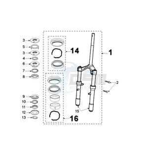 SAT 125 SC drawing FRONT FORK / STEERINGHEAD 6,35