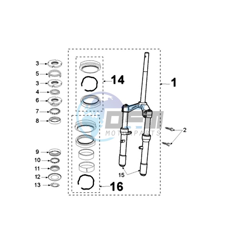 FRONT FORK / STEERINGHEAD 6,35