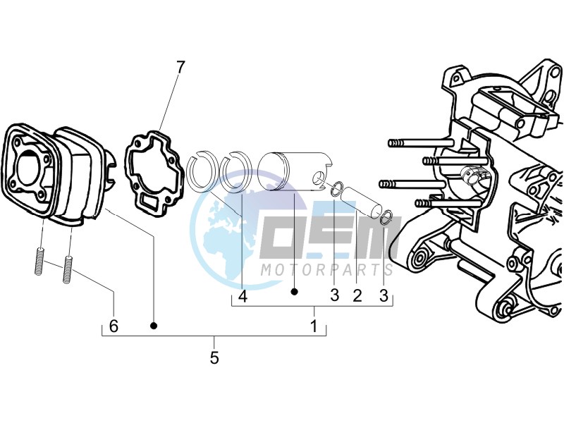 Cylinder - Piston - Wrist pin unit