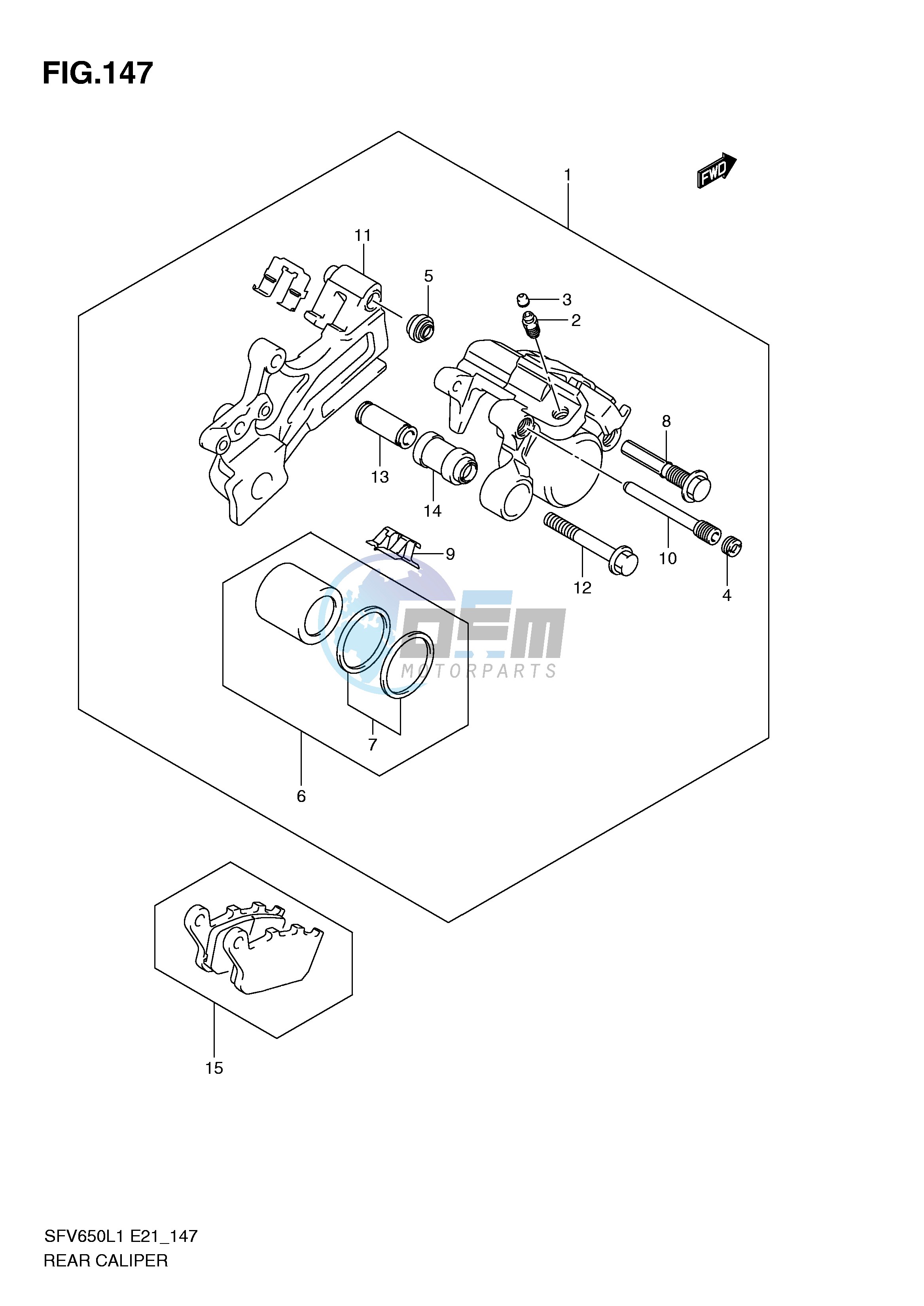 REAR CALIPER (SFV650AL1 E21)