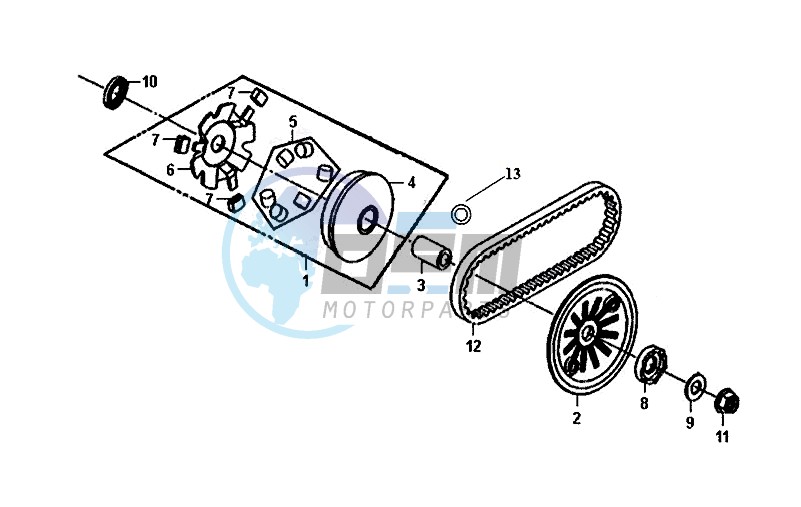 MOVABLE DRIVE FACE ASSY / ALLO 50 (25 KM/H) (AJ05WA-NL) (L8-M0)