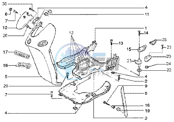 Front shield-foot board-spoiler