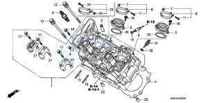 VFR1200FC drawing CYLINDER HEAD (FRONT)