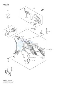 AN650 (E2) Burgman drawing COMBINATION LAMP (AN650L1 E19)