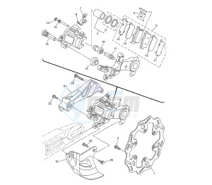 YZ F 250 drawing REAR BRAKE CALIPER