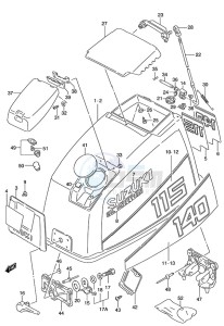 DT 140 drawing Engine Cover (1989 to 1994)