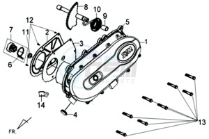 ALLO 50 drawing CRANKCASE COVER / GASKET