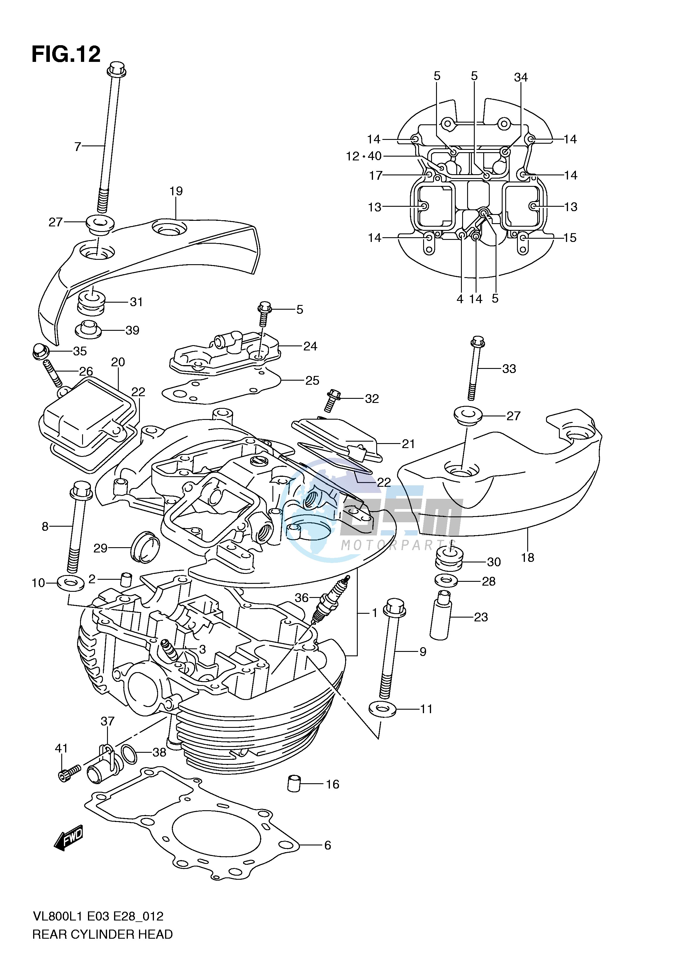 REAR CYLINDER HEAD (VL800L1 E28)