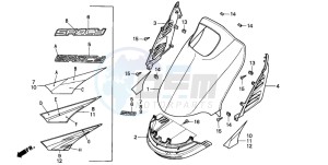 CH125 SPACY 125 drawing FRONT COVER (CH125J/L/M/N/P/R)