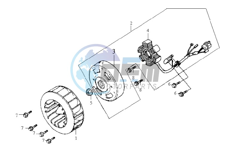 FLYWHEEL WITH MAGNETO / FAN