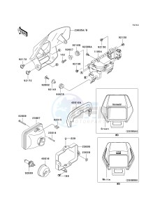 KLX 250 H [KLX250S] (H6F-H7F) H6F drawing HEADLIGHT-- S- -