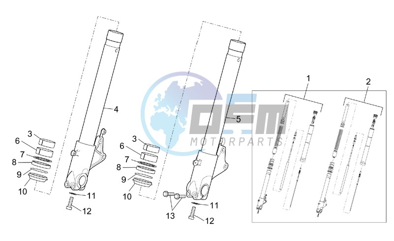 Showa front fork - Hubs sleeves