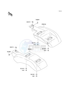 KAF 400 B [MULE 600] (B1) B1 drawing REAR FENDER-- S- -