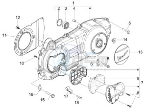 GTV 300 4T 4V ie drawing Crankcase cover and cooling