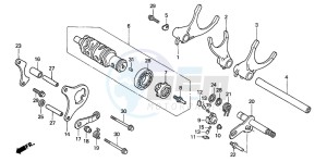 CB1300 CB1300SUPER FOUR drawing GEARSHIFT DRUM/GEARSHIFT FORK