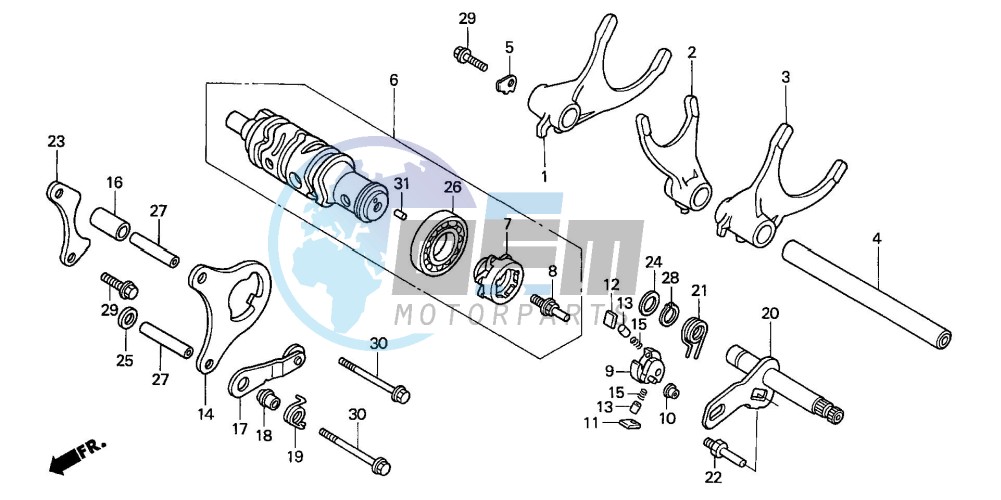 GEARSHIFT DRUM/GEARSHIFT FORK