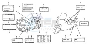 GL1500SE GOLDWING SE drawing CAUTION LABEL (1)