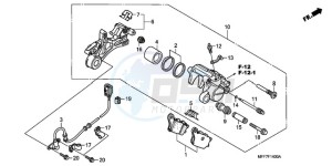 XL700VA9 Europe Direct - (ED / ABS SPC) drawing REAR BRAKE CALIPER/ SPEED SENSOR