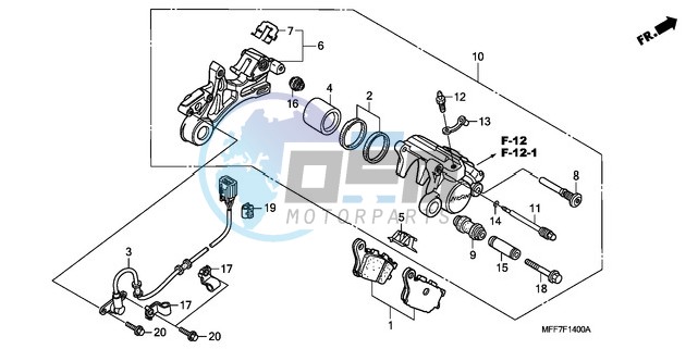 REAR BRAKE CALIPER/ SPEED SENSOR