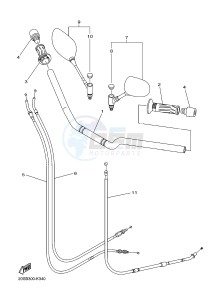 XJ6NA 600 XJ6-N (NAKED, ABS) (36B9 36BA) drawing STEERING HANDLE & CABLE