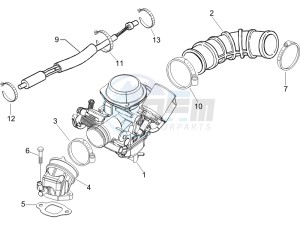 Liberty 125 4t ptt e3 (F) France drawing Carburettor assembly - Union pipe