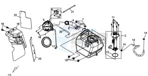 GTS 250 EURO3 drawing FUEL TANK - FUEL CUT