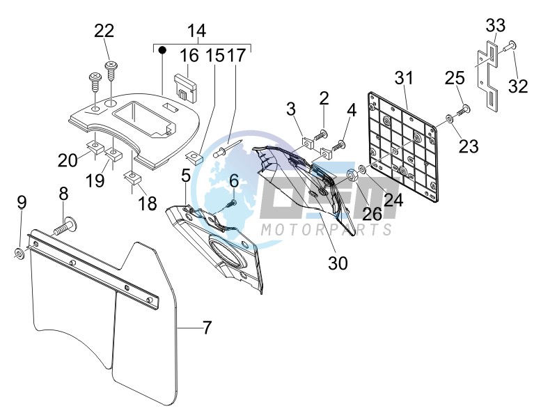 Rear cover - Splash guard