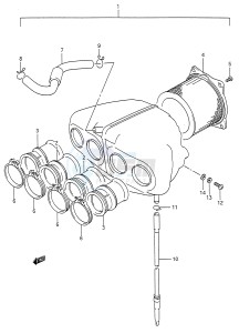 GSX600F (E28) Katana drawing AIR CLEANER (MODEL J K)