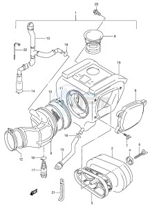 DR350 (E1) drawing AIR CLEANER